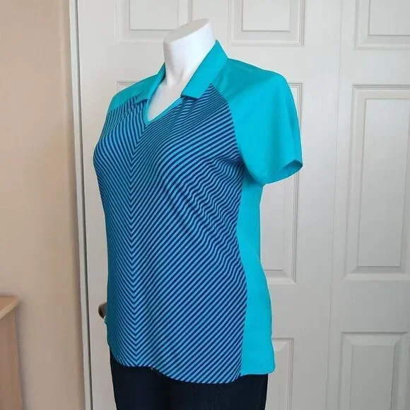 Adidas Climachill striped golf shirt sz XL - Picture 4 of 12